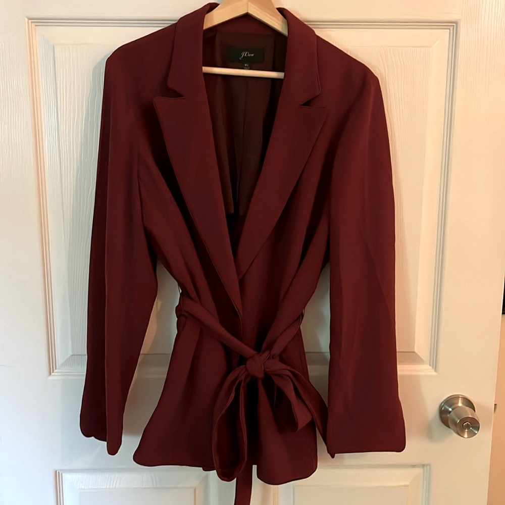 Limited edition JCrew burgundy tie blazer